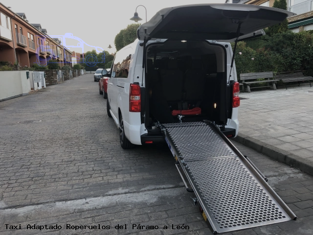 Taxi accesible Roperuelos del Páramo a León